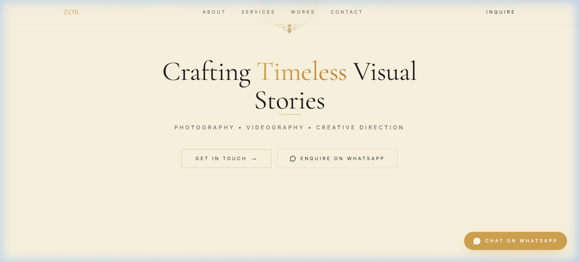 ZOR VISUALS website preview